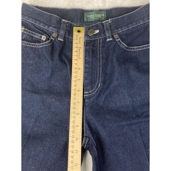 Lauren Jeans Co. Premium Womens Jeans Mid Rise Blue Dark Wash‎ Denim Size 2P - Picture 8 of 16
